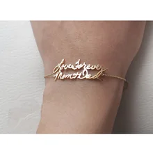 Пользовательский двойной именной браслет розового золотого цвета персонализированные любой шрифт буквы пара браслеты для детей женщин Свадебные украшения