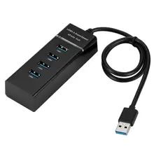 4 порта USB 3,0 концентратор супер скорость 5 Гбит/с конвертер кабель адаптер сплиттер для ноутбука ПК ноутбук высокое качество 4 порта USB 3,0 концентратор