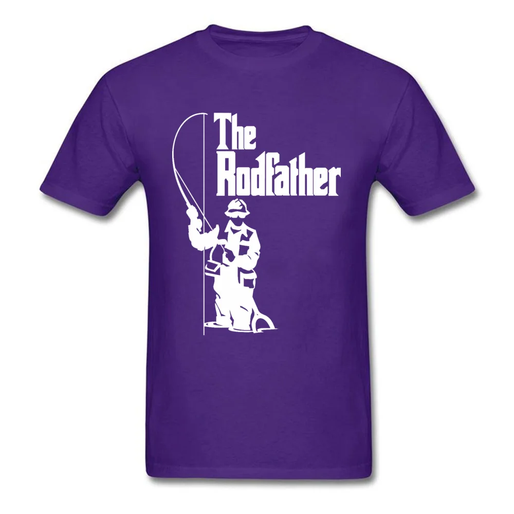 The-Rodfather-Fishinger Summer Tops & Tees for Men Cotton Fabric Father Day Crew Neck Top T-shirts Casual T-Shirt 2018 Newest The-Rodfather-Fishinger purple