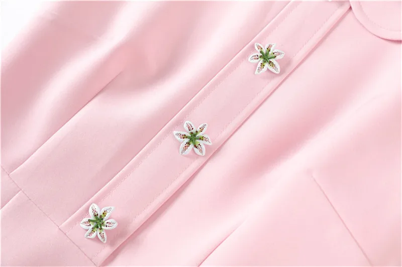 Элегантное розовое цветочное мини-платье трапециевидной формы с пуговицами летнее женское тонкое платье с воротником Питер Пэн дизайнерское платье для подиума