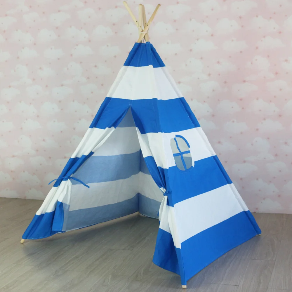 

Blue Stripes Teepee Kids Teepee Canvas Teepee Tent Childrens Tipi Kinder Tipi
