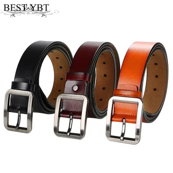 

Best YBT men Belt Simple and Retro Pin buckle casual Belt Solid color leather Belt six colors are optional