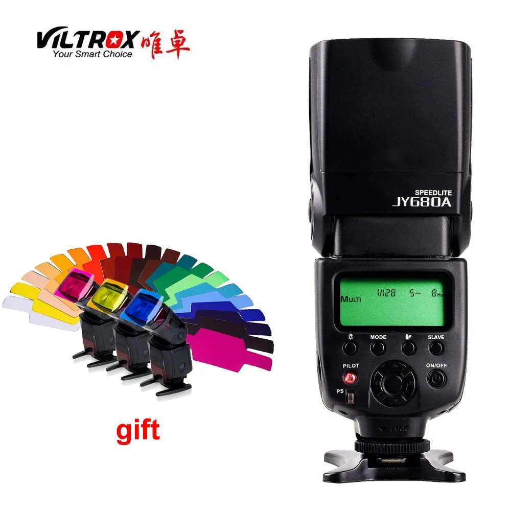 

VILTROX JY-680A Universal Camera LCD Flash Speedlite For Canon Nikon Pentax Olympus DSLR + Free 20 Color Gels Filter