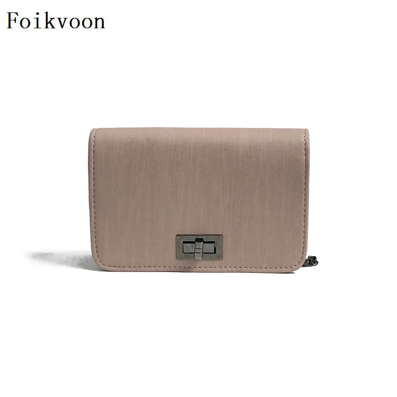 

Foikvoon Small Bags For Women PU Leather Simple Chain Shoulder Diagonal Package Soild Color Bolsa Feminina