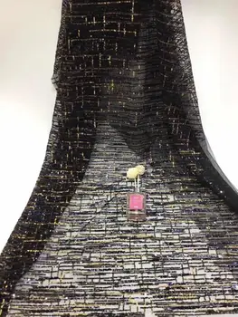 

CiCi-6.310 embroidered Mesh Tulle fabric Factory price sequins Nigerian lace fabrics