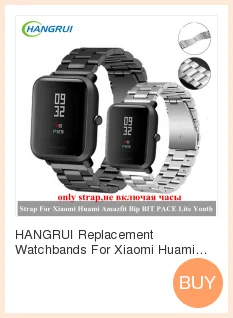 HANGRUI 20 мм для xiaomi huami Bip BIT PACE Lite Youth Smart Watch Band Заменить Металлический Ремешок Браслет для Huami Amazfit Bip Band