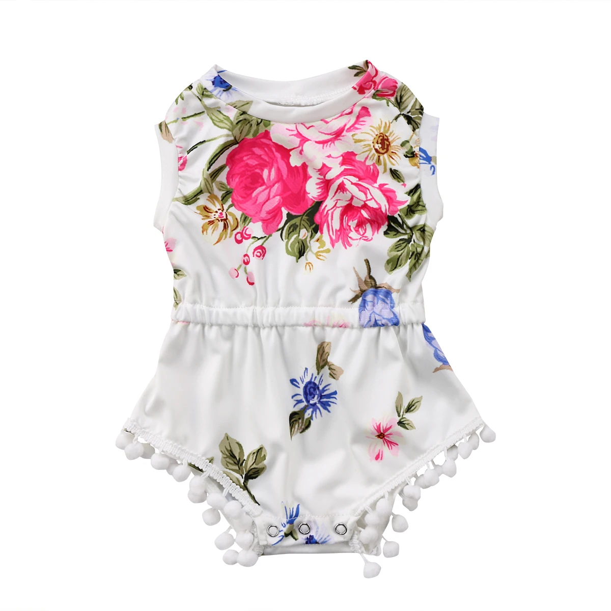 Newborn Infant Kids Baby Girls Bodysuits Sleeveless Round Neck Cute