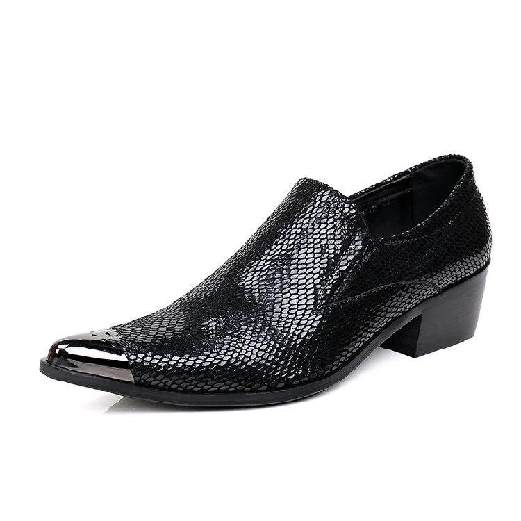 Zobairou Zapatos Hombre обувь из натуральной кожи черный цвет, для мужчин slipon мужские туфли Обувь на высоком каблуке острым броги Обувь Sapato Social
