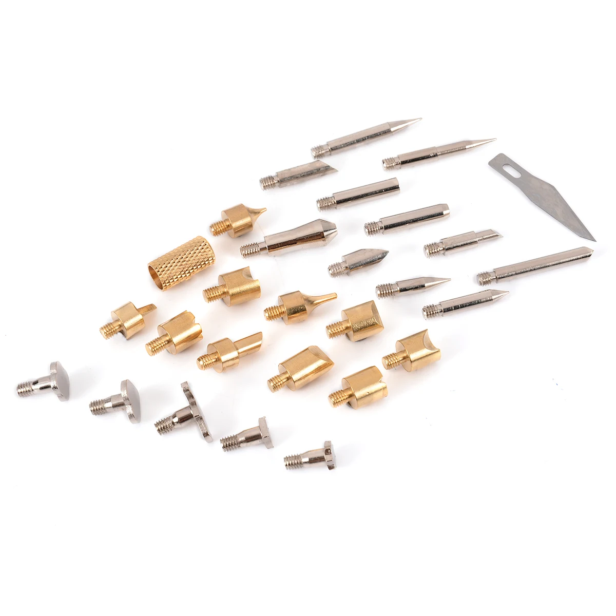 28pcs Wood Burning Pen Tips & Stencil Set Soldering Iron Tool Kit Carving Burner Pyrography Tool Mayitr