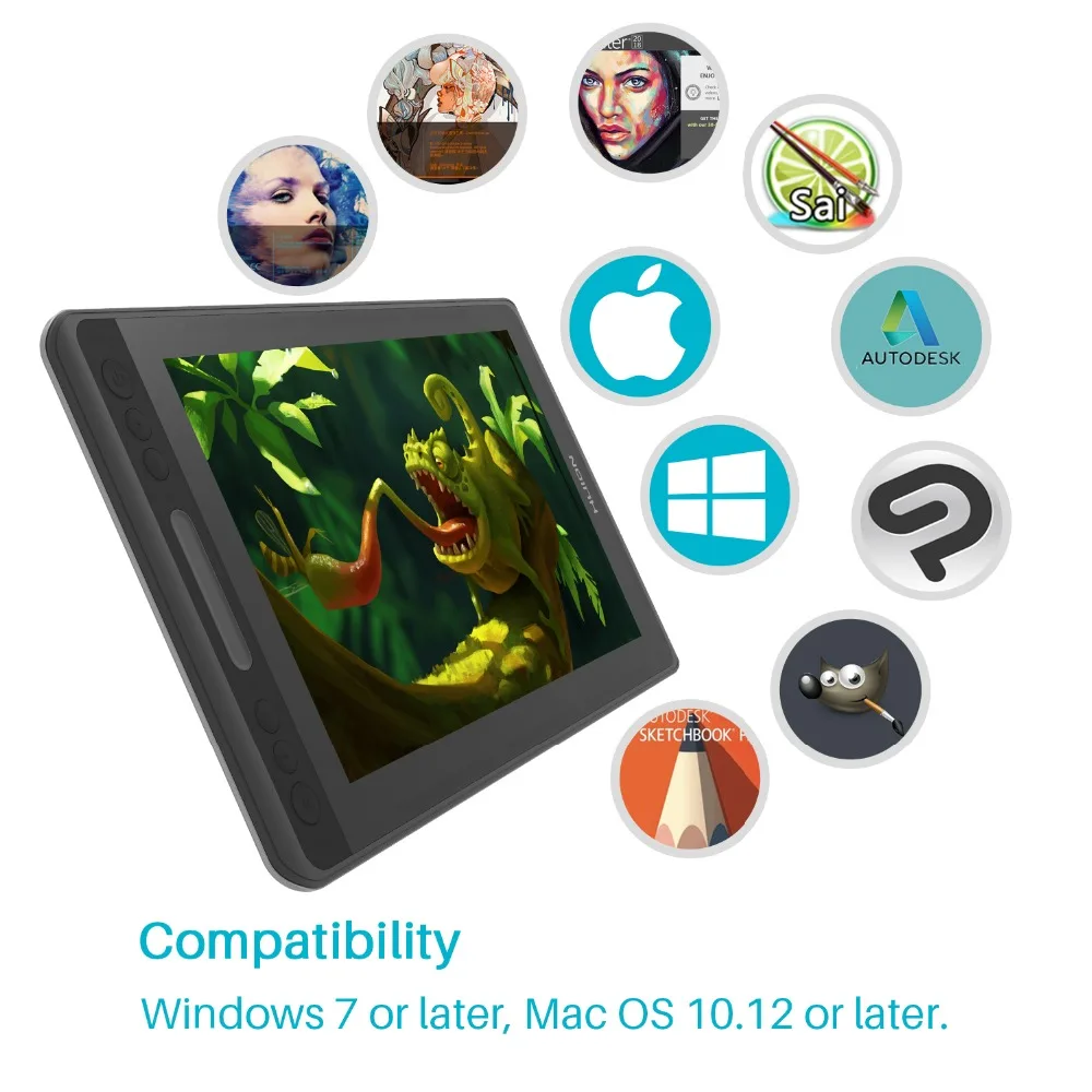 HUION Kamvas Pro 12 подарочная упаковка графический планшет без батареи ручка дисплей монитор с функцией наклона AG стекло сенсорная панель
