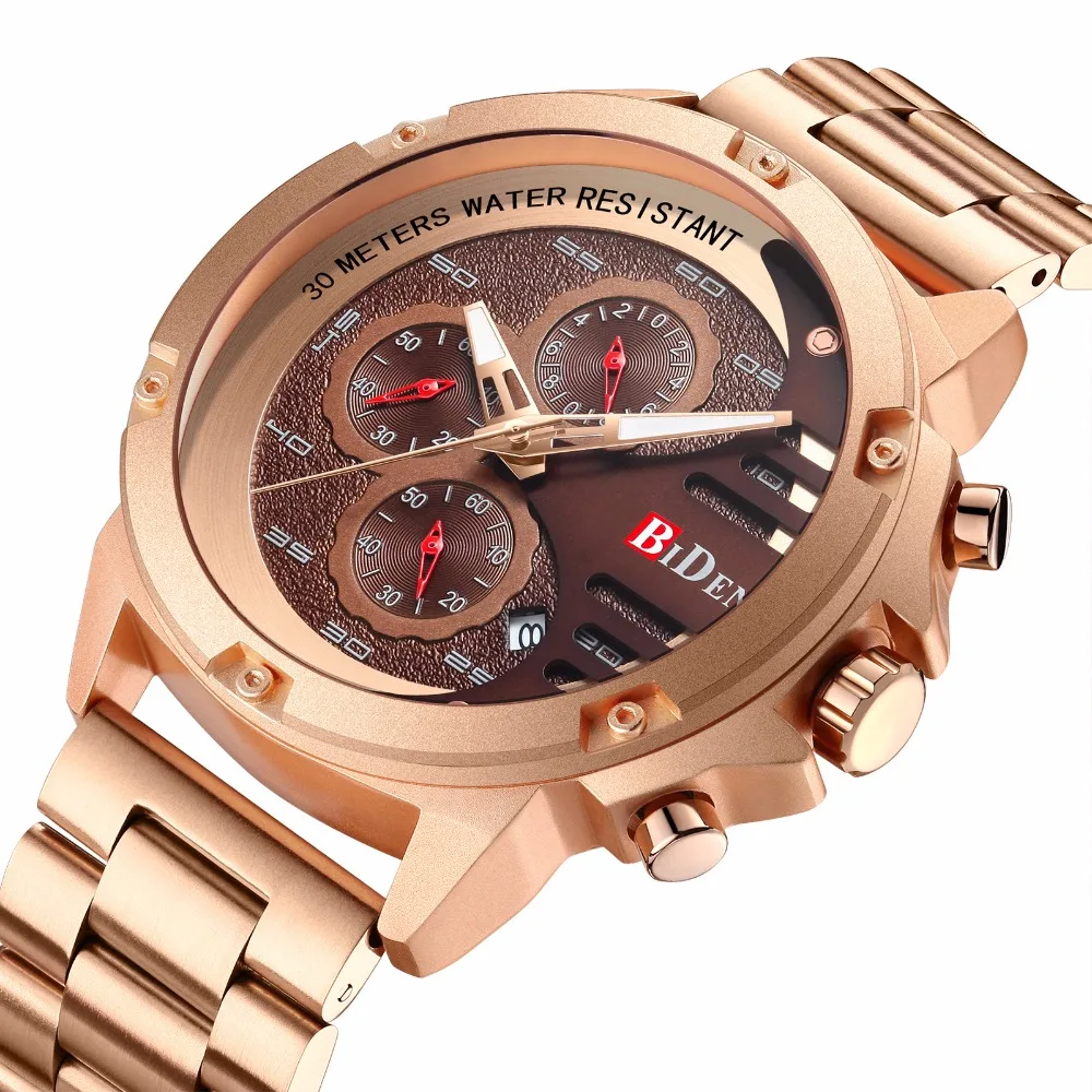

BIDEN Mens Watches New Fashion Army Brand Luxury Sports Casual Waterproof Men Watch Quartz Stainless Steel Date Wristwatch
