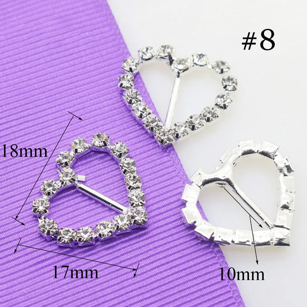 Rhinestone Buckles 10pcs/Set Variety Wedding Invitation Card Decoration DIY Hair Accessories