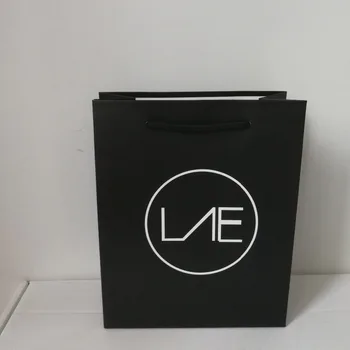 

Black Luxury Boutique Matte Laminated Tote Luxury Paper Shopping Bag with Cotton Handle Print Logo for Gift Packaging Trade Show