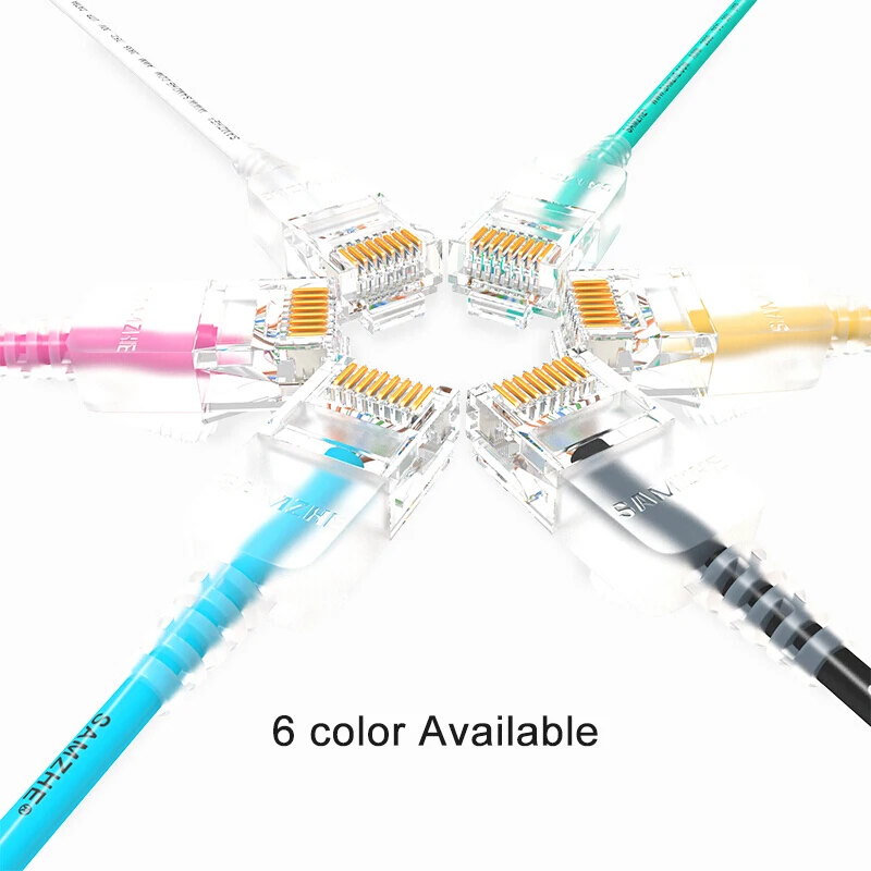 Кабель Ethernet SAMZHE cat6 500 МГц 1000 Мбит/с ультратонкая Сеть RJ45 сетевой кабель Lan патч