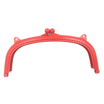 

10Pcs Fashion Red DIY Coins Purse Plastic Arc Frame Kiss Clasps Handbag Handle Lock Clutch 21x11cm