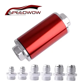 

SPEEDWOW Universal Car 100 Micron Element Aluminum Fuel Filter Inline With 2pcs AN6 AN8 AN10 Adaptor Fittings For Alfa Romeo