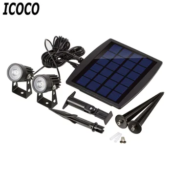 

ICOCO Ultra-Bright Solar Power LED Aluminum Lawn Lamp Landscape Waterproof IP65 Spot Light with 9.84ft extension line Drop Ship