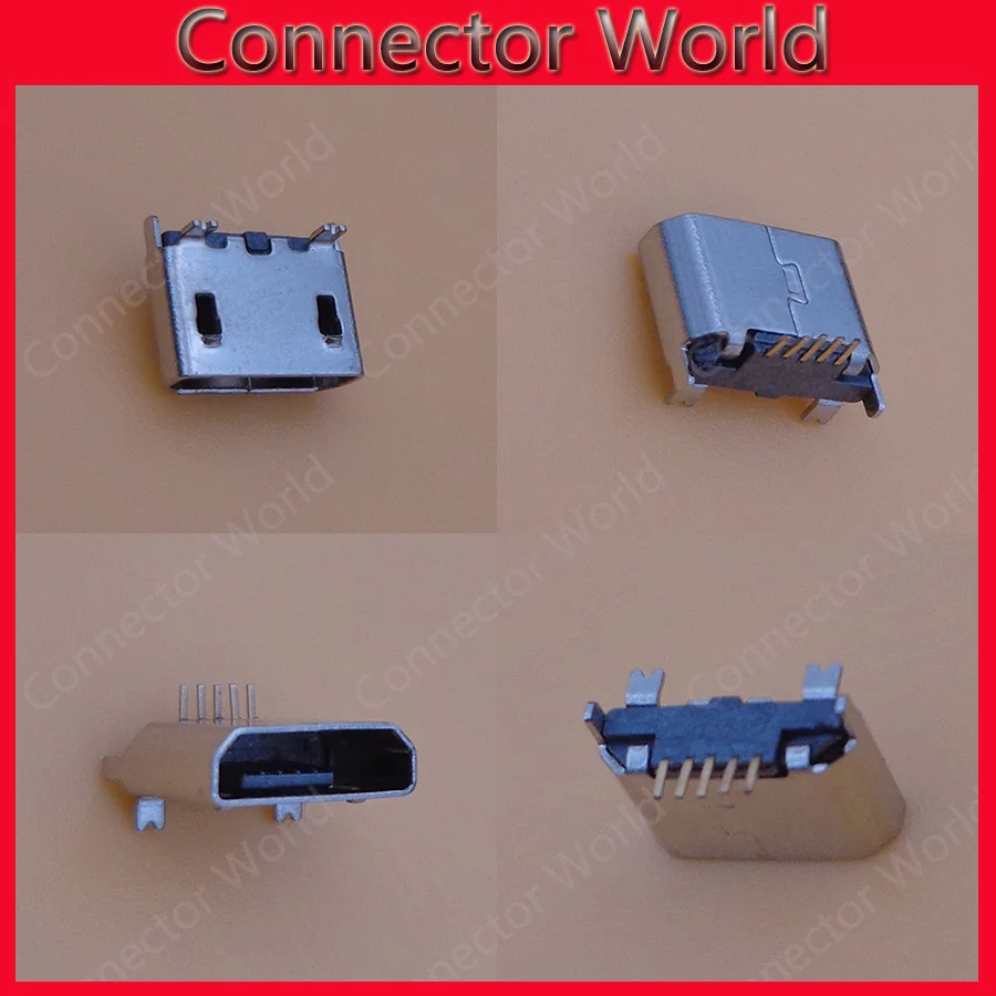 100 шт./лот Micro USB разъем 5 P, 5pin Mini Micro USB разъем, 5 Шпильки разъем Micro USB хвост зарядки порт Dock гнездо