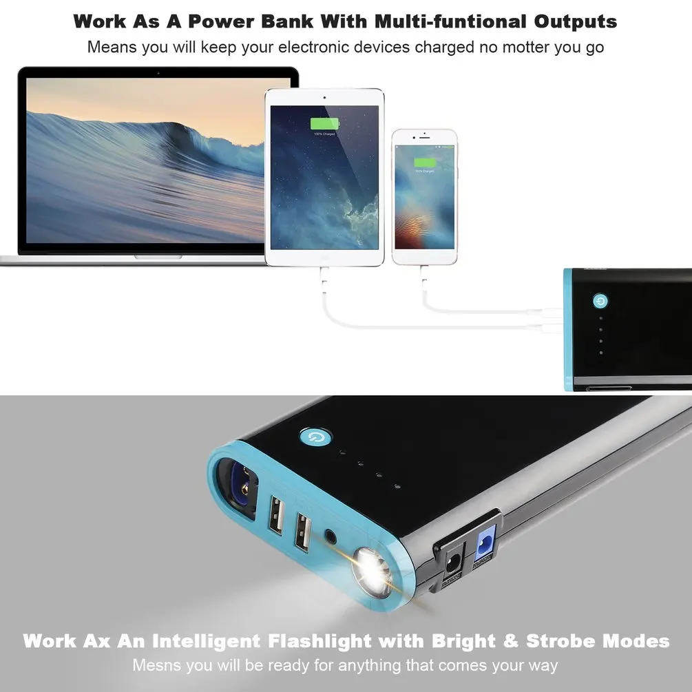 

CATUO 20000mAh Portable Auto Car Jump Starter Battery Booster with USB Power Bank LED Flashlight for Truck Motor Boat