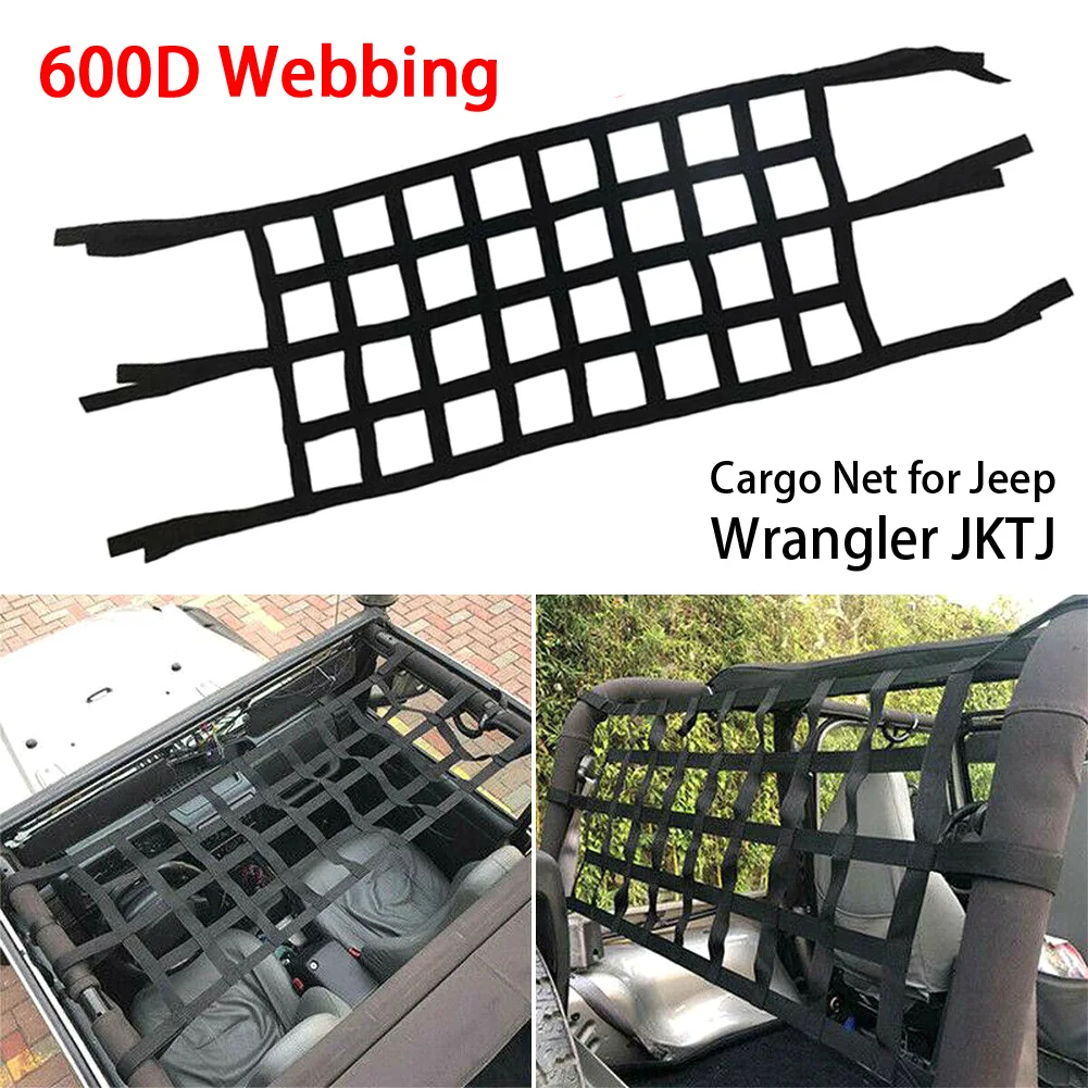 

126.5*45.5cm Car Roof Net Hammock Car Bed Rest Top Cover Back Window Extra Storage Roof Net For Jeep Wrangler TJ JK