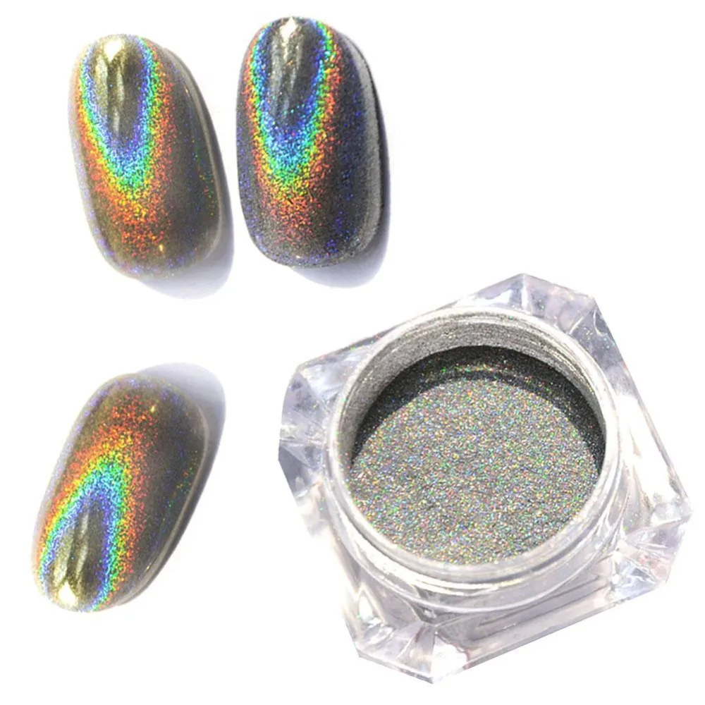 

LEARNEVER Nail Laser Mirror Nail Glitter Rainbow Colorful Mirror Glitter Colorful Nail Polish Glue Flour.