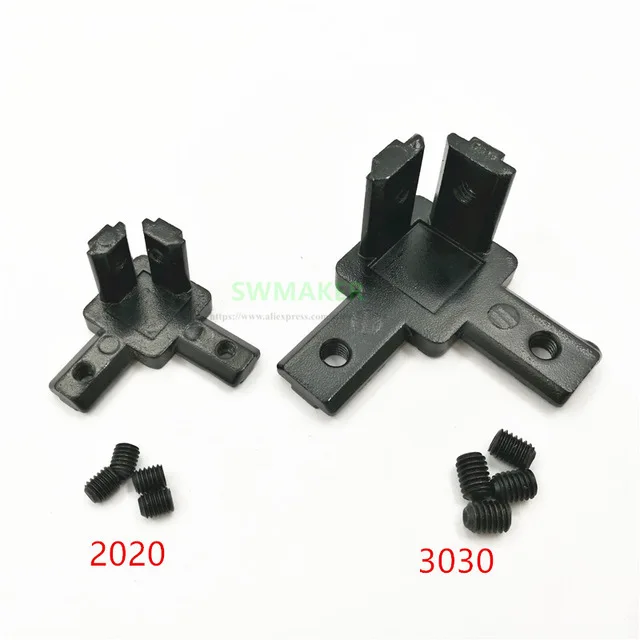 

1pcs Black 3030 European standard T Slot Aluminum Profile three-dimensional right-angle inside connector T/ Alu-profile