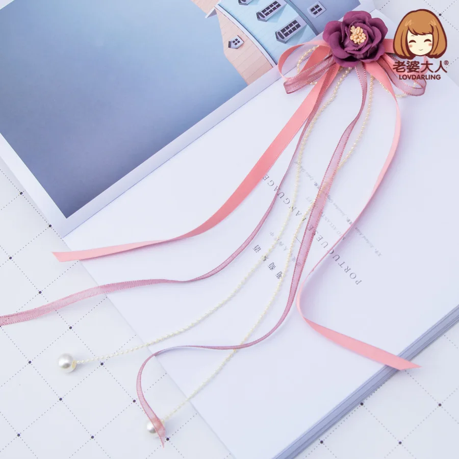 

The flower clip tassel ribbon hairpin restoring ancient ways can match the costume hanfu