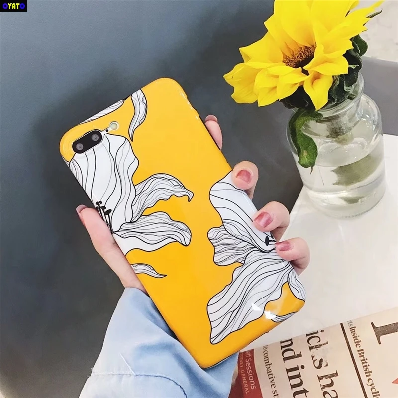 Cyato милые цветочные лепестки окрашенные Чехлы для iphone X 10 Глянцевая Мягкая