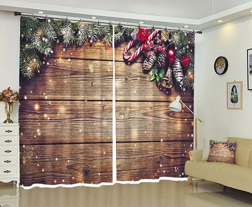 Рождественский стиль, роскошные затемненные 3D занавески на окна для гостиной, детской спальни, занавески Cortinas Rideaux, Индивидуальный размер - Цвет: 3D  Curtain