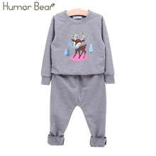 Humor Bear/детская одежда; комплекты одежды для девочек; новая осенняя одежда для девочек; толстовки с длинными рукавами и героями мультфильмов+ брюки; комплект из 2 предметов