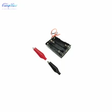 100Pcs 3xAAA Battery Case Holder Socket Wire Junction Boxes With 15cm Wires, Black+Red Crocodile Alligator Clip