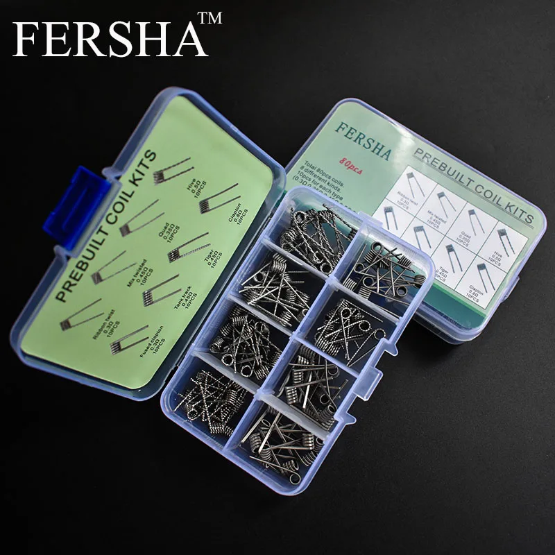 

FERSHA electronic cigarette heating wire 8 in 1A1 material 80pcs/Box for RBA RDTA atomizer finished wire