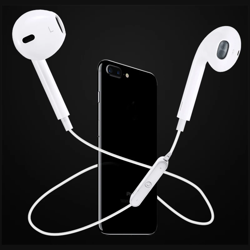 

BluShell 2016 Wireless Bluetooth Stereo Earphone Earbuds Headsets For iPhone 7 7puls Line Control Mic HOT