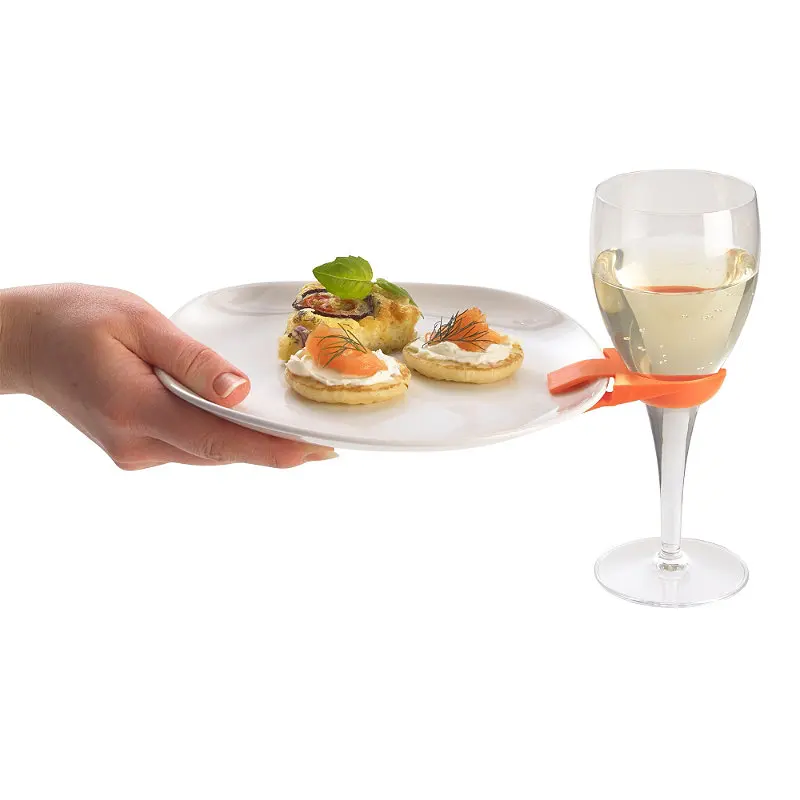 Set of 4 Plastic ABS Wine Glass Stemware Plate Clips For Holding ... Set of 4 Plastic ABS Wine Glass Stemware Plate Clips For Holding ...