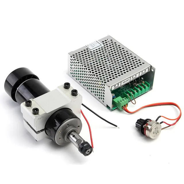 Brand New 1 Set CNC Spindle 500W Air Cooled 0.5kw Milling Motor With Spindle Speed Power Converter