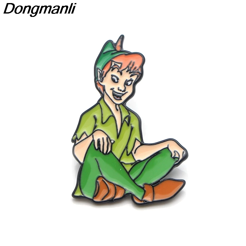 

P3610 Dongmanli Peter Pan Metal Enamel Pins and Brooches for Women Jewelry Cute Lapel Pin Medical Badge Kids Gifts