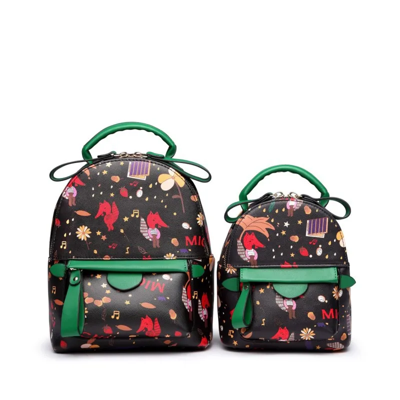 

2019 spring and summer new women's bag wild fashion fresh print cute student bag shoulder small backpack.