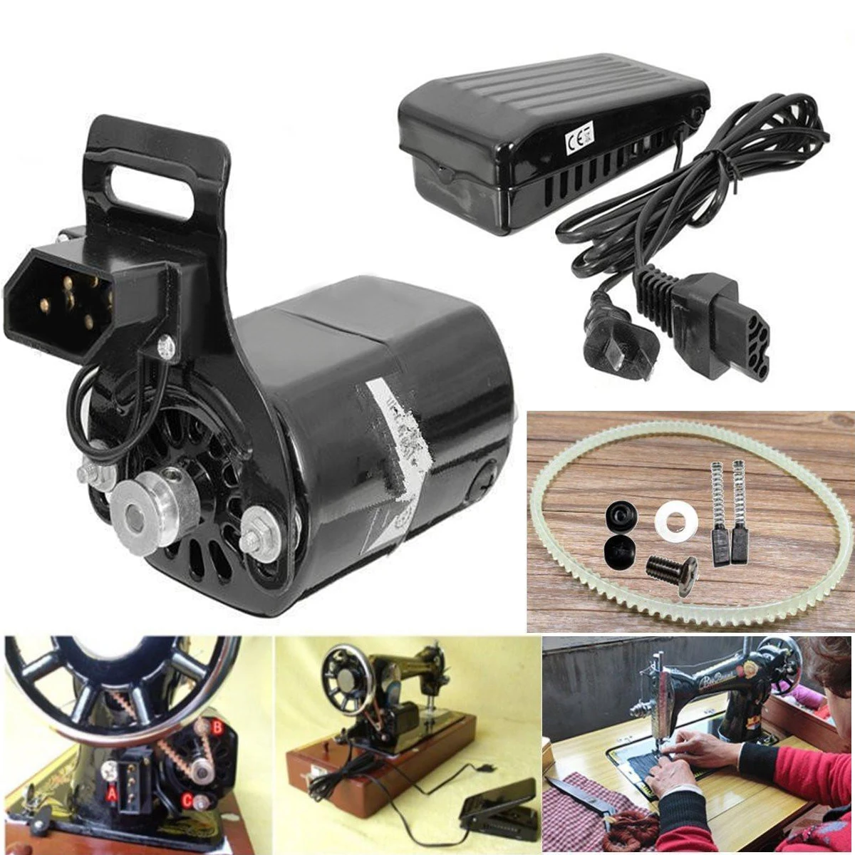 New 220V 0.9A 180W  Black Domestic Household Sewing Machine Motor  Controller