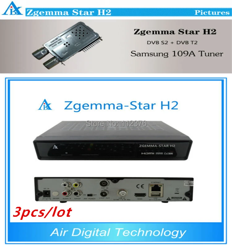 3pcs Enigma2 linux Combo decoder Zgemma Star H2 DVB-S2 DVB-T2/C Satellite Receiver no have boot problem