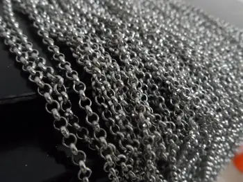 

4 meters Fashion Rolo chain Stainless Steel 4mm jewelry finding DIY