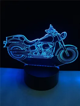 

Cool Retro Motorcycle 3D Lamp Lighting LED USB RGB Mood Night Light Multicolor Touch Remote Luminaria Change Table Desk Room
