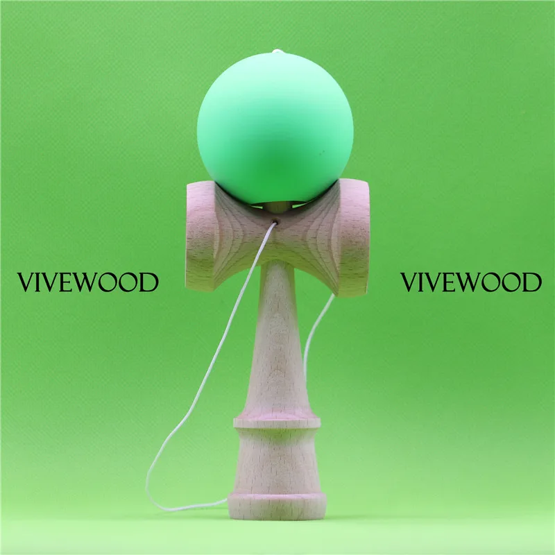 

Upgraded Rubber Kendama with Neon Green Rubber Tama, 22mm Bevel,Beech Ken in new Slip Stop and Bigger CUP,More durable Sarado