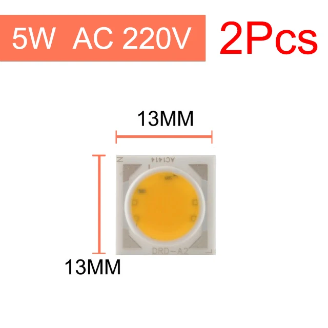 COB светодиодный чип лампы 50 Вт 30 Вт 20 Вт 10 Вт 5 Вт смарт IC драйвер люменов для DIY прожектор - Испускаемый цвет: 5W 2Pcs AC220V