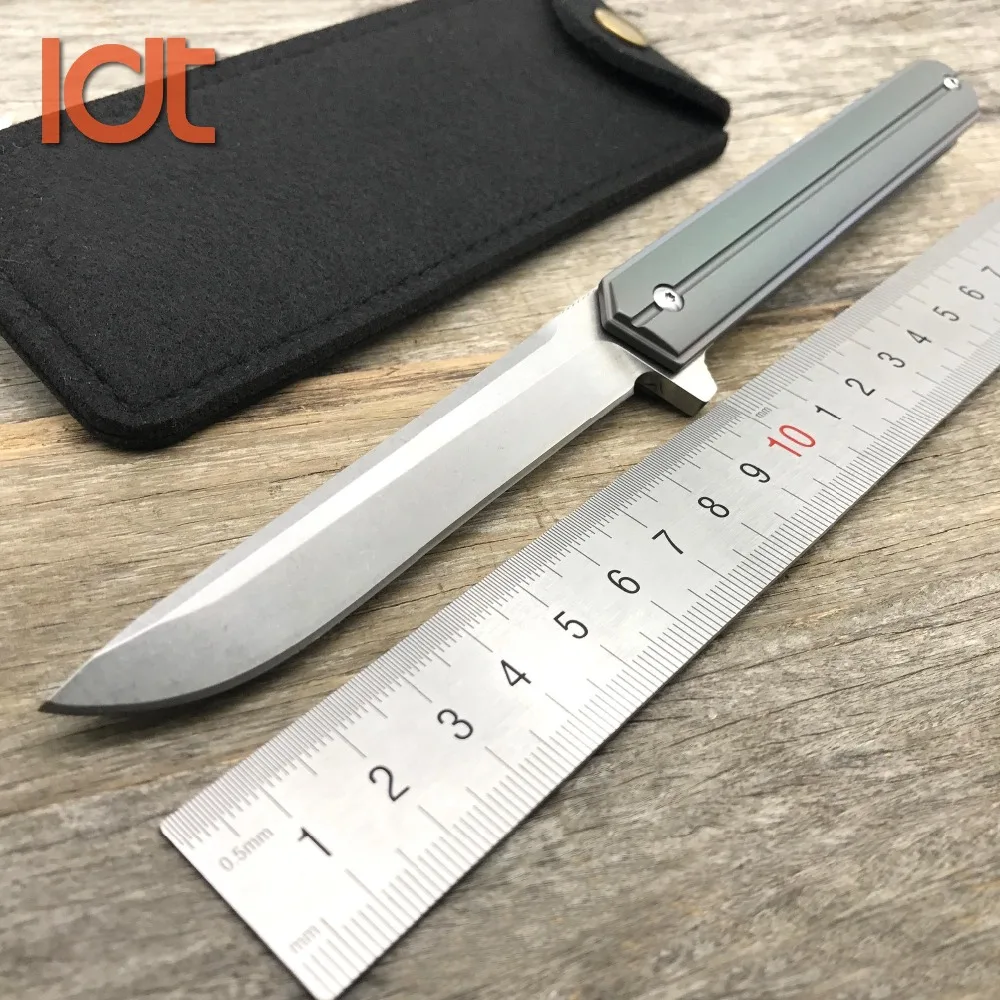 LDT QSE-13lt Folding Knife D2 Blade Titanium Handle Knives Ball Bearing Outdoor Pocket Tactical Rescue Survival Knife EDC Tools
