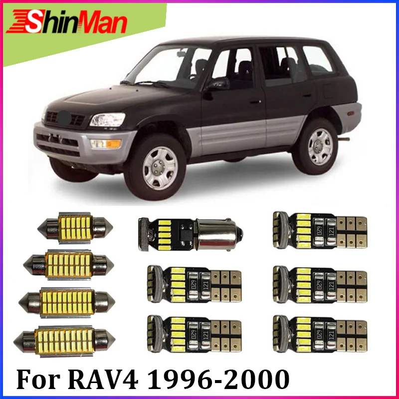 

ShinMan 5x Error Free Car Light Interior light LED kit Reading Light LED For TOYOTA RAV4 LED Interior Package 1996-2000