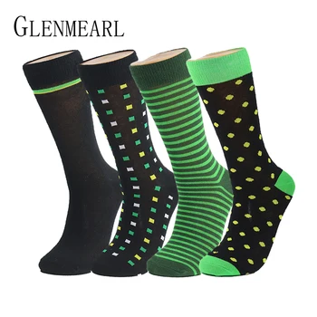 

Cotton Men Socks Brand Business Spring Fall Plus Size Compression Coolmax Striped Point Funny Happy Dress Male Socks