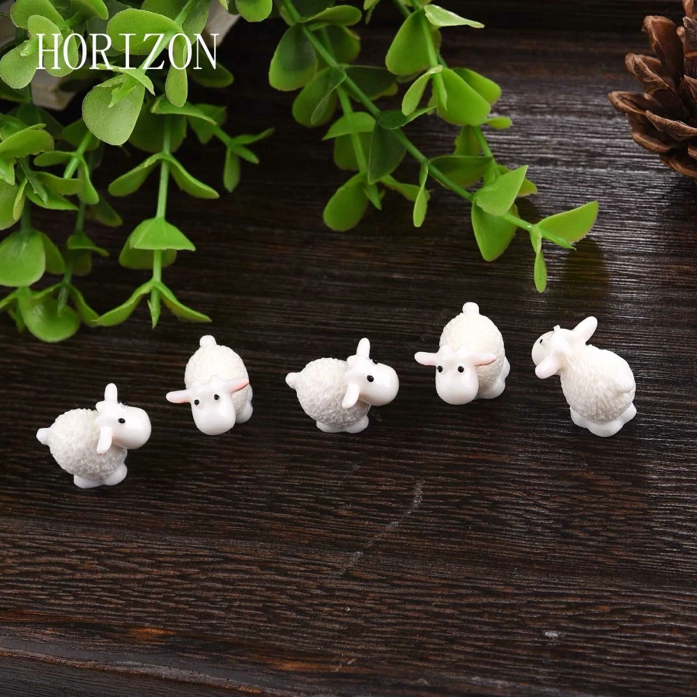 Mini Animaux de Mouton et Dauphins Mignons, 5 Pièces, Mini Figurine d\'Auckland, Décoration de Jardin, Accessoires de Bricolage