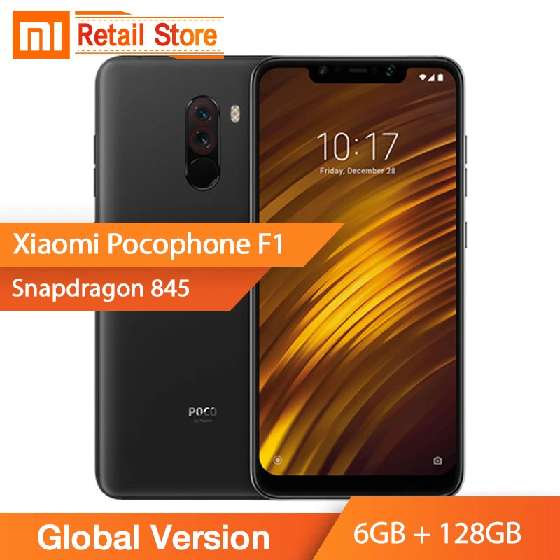 

In Stock Global Version Xiaomi PocoPhone F1 6GB 128GB Snapdragon 845 6.18'' 2246*1080 Full Screen Dual Rear Camera Poco Phone F1