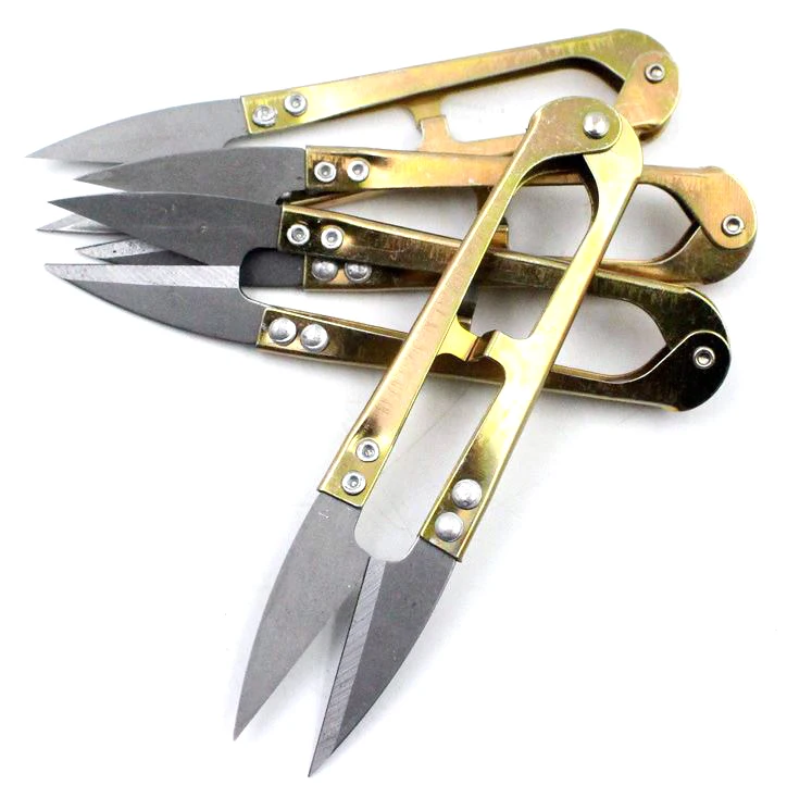 

3pcs Kitchen knife repair cloth scissors spring thread clips cross stitch embroidered scissors U type scissors line cut