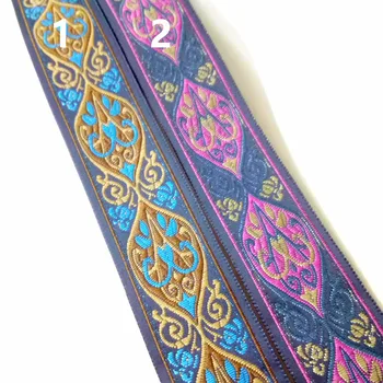 

3cm 32mm 1-3/8' Pink Blue Ethnic Beautiful Bedding Lace Costume Trim Classical Curtain Laciness National Jacquard Ribbon Webbing